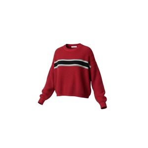 Rosie Harlow Sweater Womens Large Red Striped Crewneck Knit Pullover
